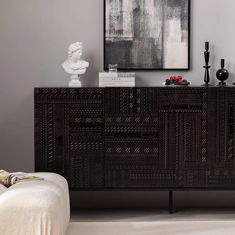 Dining side cabinet, simple industrial style, living room porch cabinet, bedroom locker 4