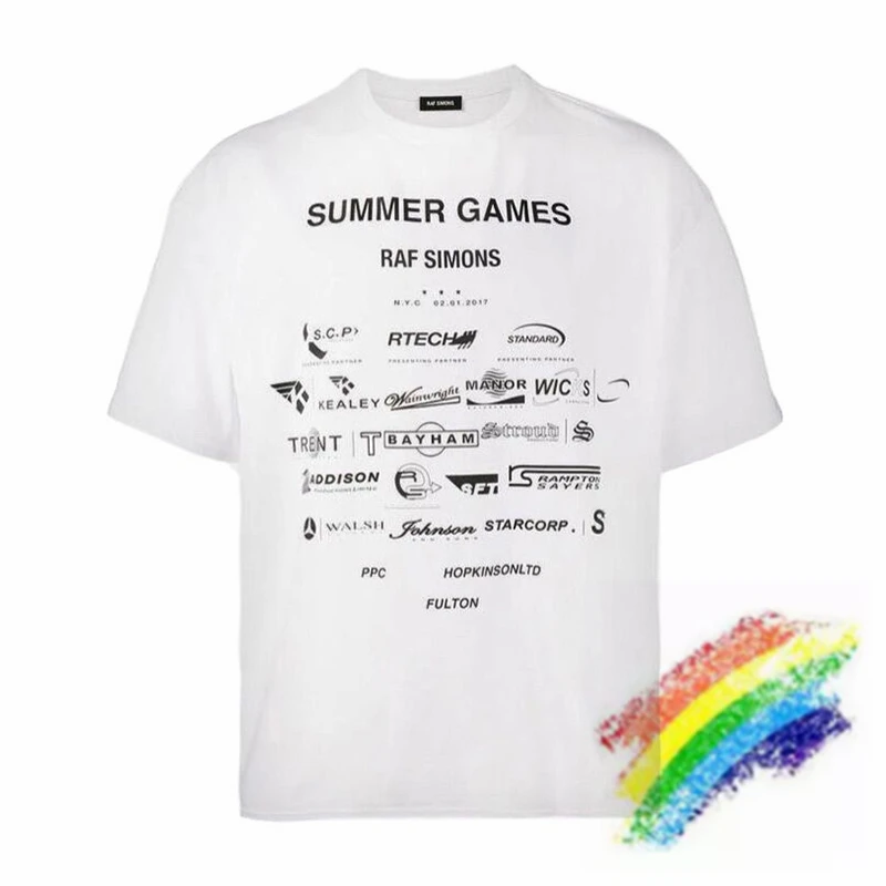 Raf Simons T-Shirt Men Women 1:1 High Quality Letter Printed Short Sleeved Top Tee T Shirt