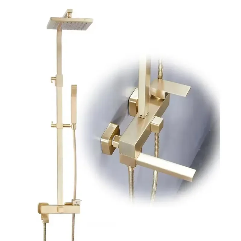Shower Set Complete Rose Gold New Product Fashion High Quality Bath Brass Bathroom Shower Set