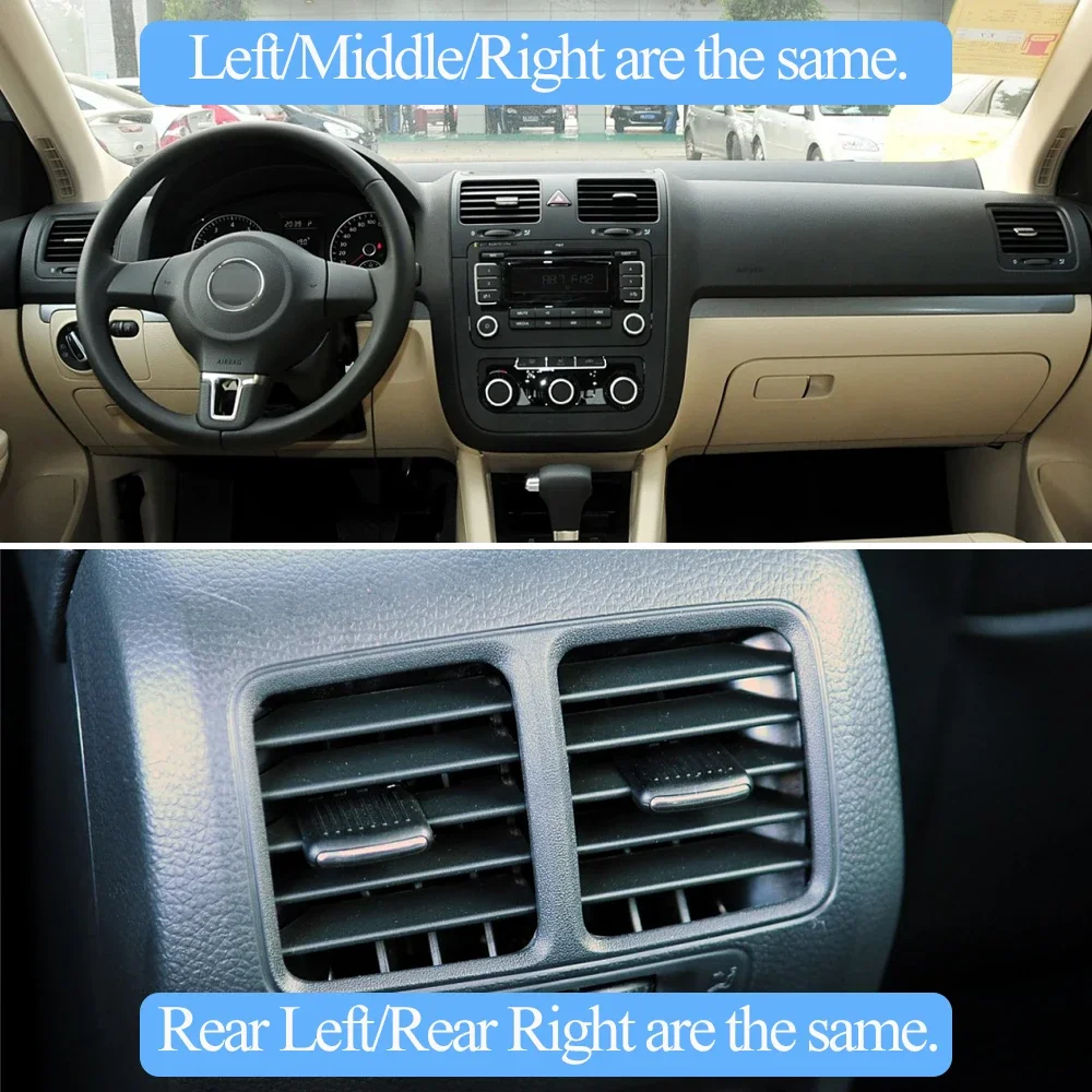 For Volkswagen Golf 5 Sagitar Jetta 1KD819703 1PC Interior Front Rear Air Conditioner AC Vent Grille Slider Outlet Tab Clip
