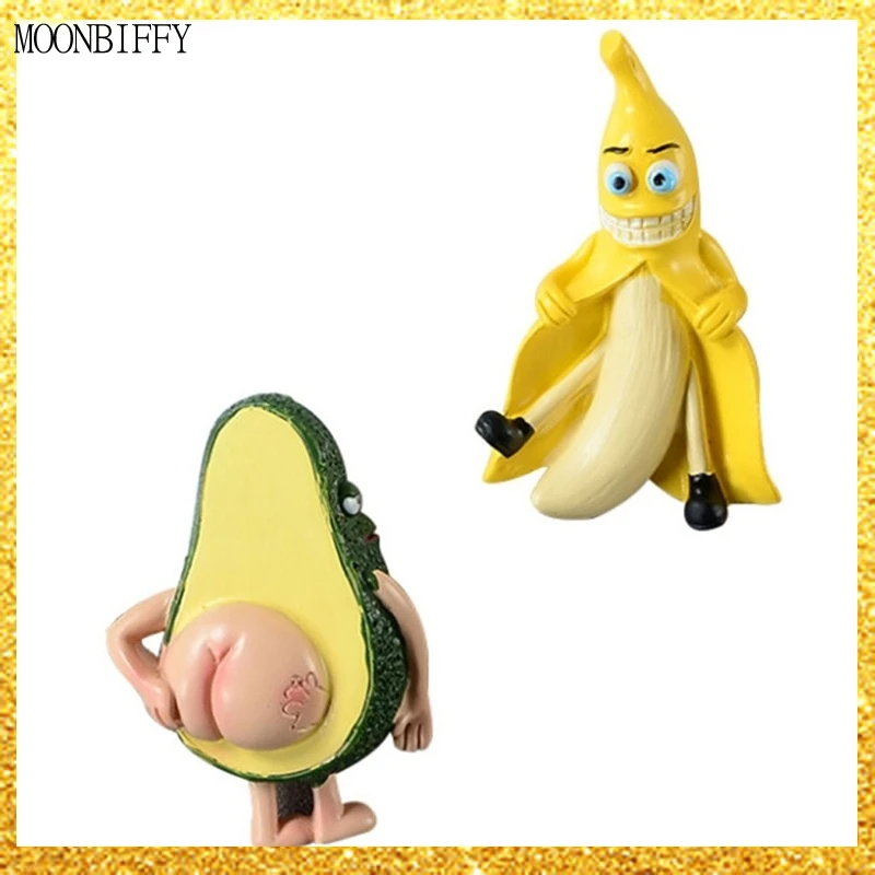 3D Cute New Funny Refrigerator Magnets Creative Painting Stereo Banana Avocado Cartoon Magnetic Home Decoration kitchen items1pc