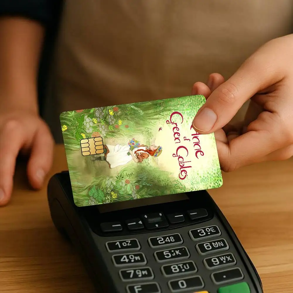 ملصقات بطاقات الائتمان من Book Anne of Green Gables لحماية ديكور الخصم البنك 4 قطع مضادة للخدش ومقاومة للماء #2