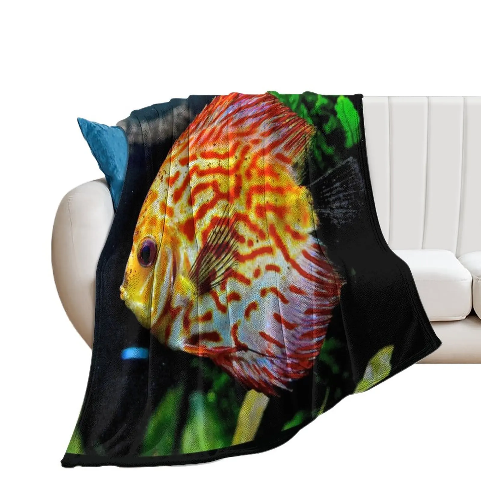 

Fishes! Discus Fish Throw Blanket halloween Bed linens Blankets For Baby Blankets