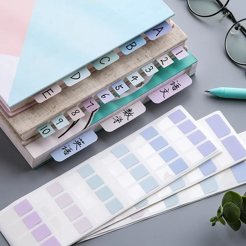 Morandi Student Classification Writing Index Label Sticker sticky Notes Color Fluorescent Sticker Lead Sticker  Memo Pads