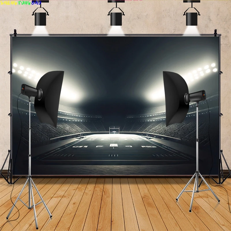 Стадион фотография задний фон для финального матча шарик Goalpost Free Kick Футбол День Рождения декорации