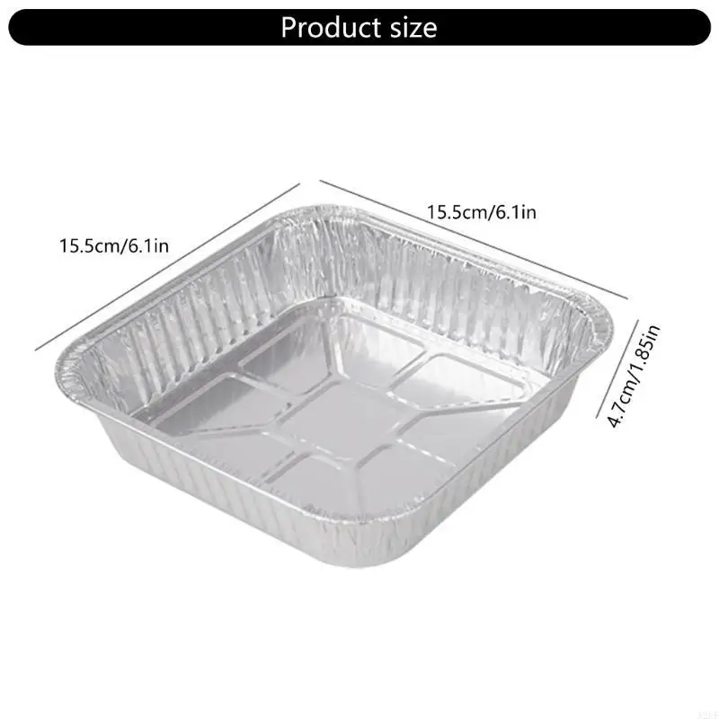 A2UE 20pcs Baki Tumpuk yang Dapat Ditumpuk untuk Fryers Udara Menggunakan Wadah Foil Aluminium Square