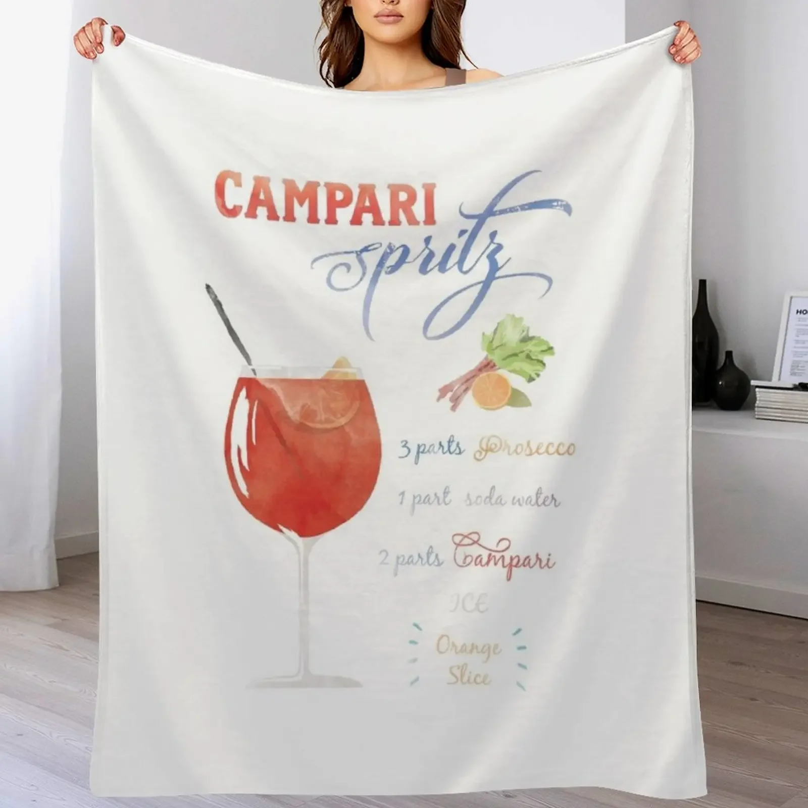 

Campari Spritz Watercolour Throw Blanket Soft Solid Color Blanket for Couch Bed