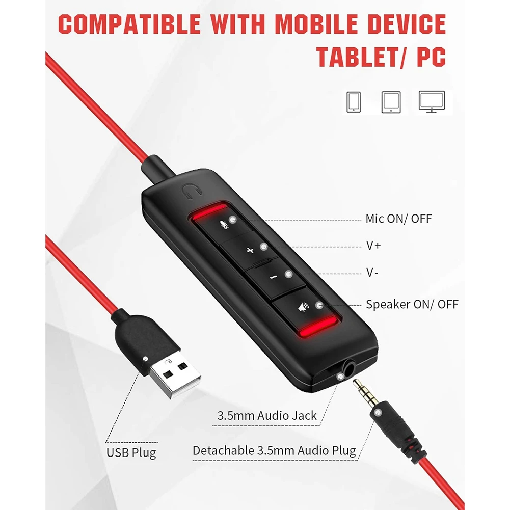 NUBWO USB Headset with Noise Cancelling Microphone for PS5 Laptop Computer, On-Ear Wired Office Call Center Headset for Boom