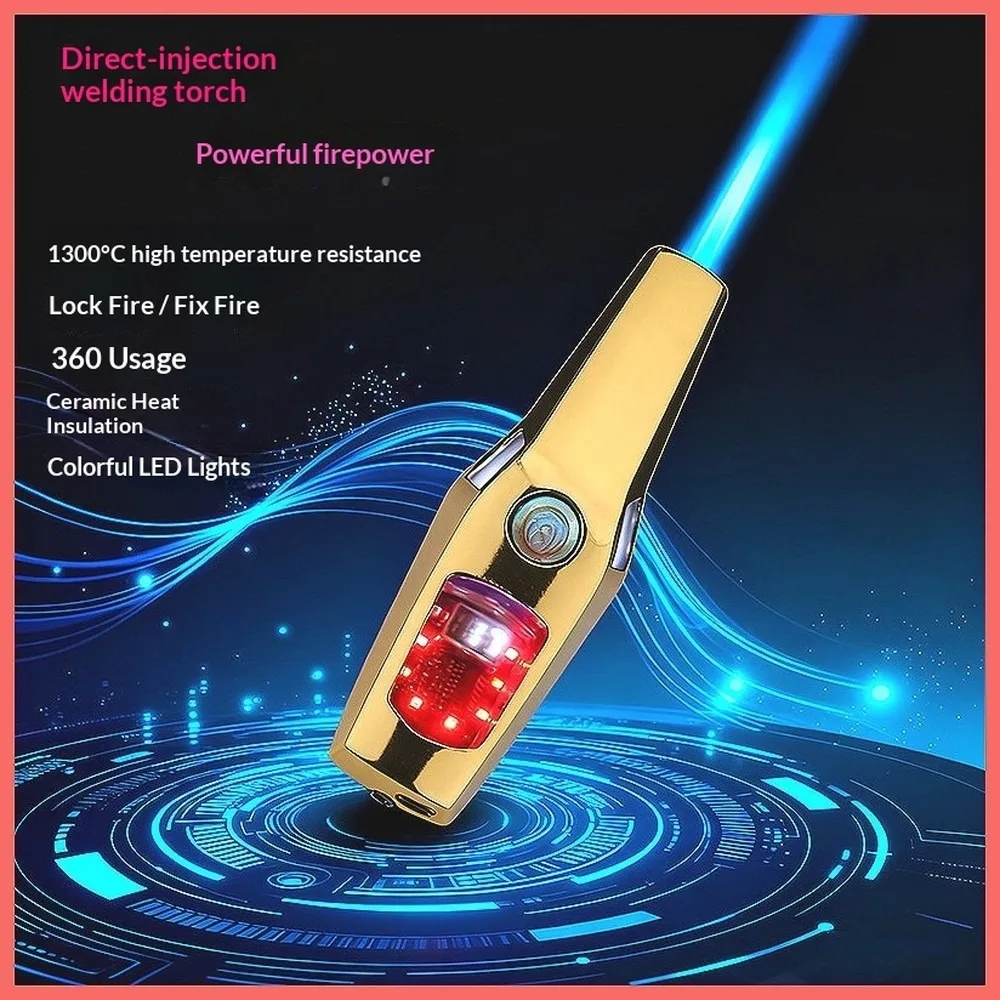 Outdoor windproof barbecue baking spray gun, direct injection welding gun, gas electric butane dual-purpose lighter