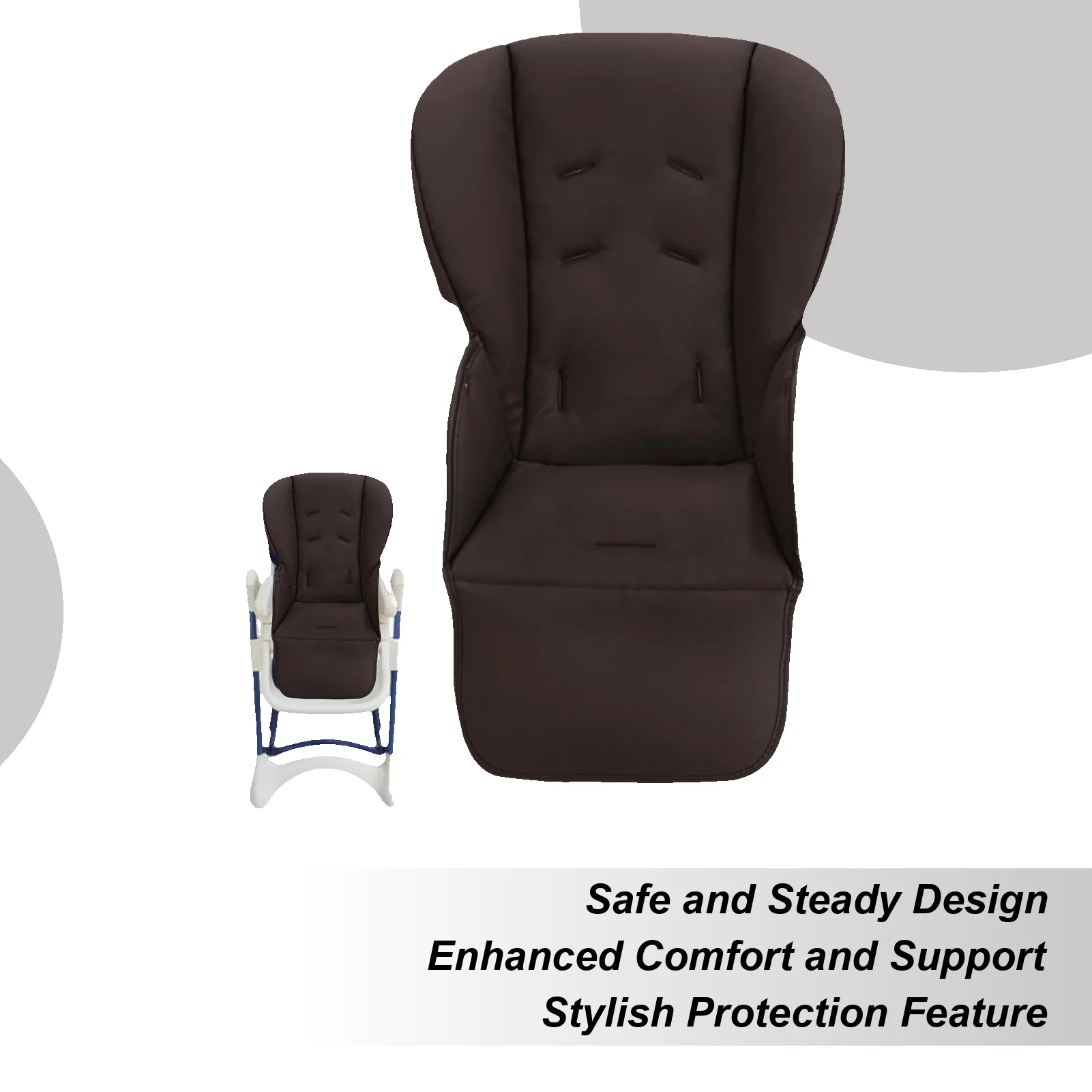 غطاء كرسي مرتفع مقاوم للماء ملحقات تناول الطعام للأطفال من جلد البولي يوريثان وسادة مبطنة لمقعد الطعام للأولاد والبنات والأبناء والبنات #1