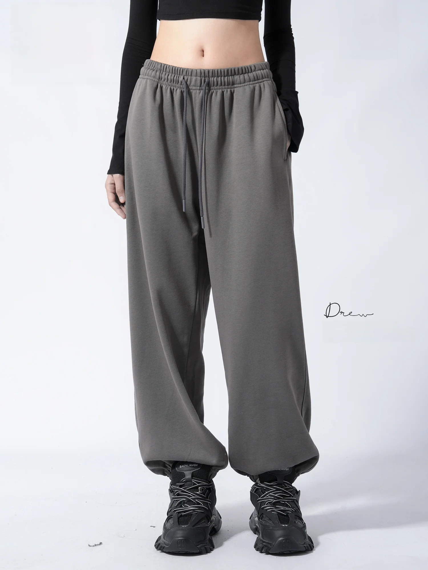 

Spirit Trendy Brand Fce Lined Loose Fit American Sle Long Pants for Men And Women Casual Spor Sweatpants