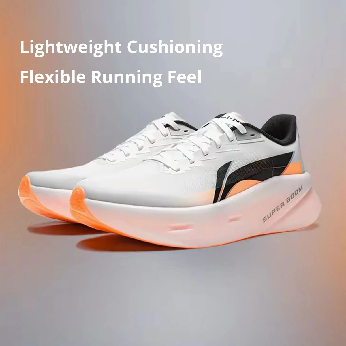 Li-Ning Men's CHAOYING PRO Cushion Running Shoes BOOM FIBER Breathable Lightweight Rebound LiNing Daily Sports Shoes ARBW003