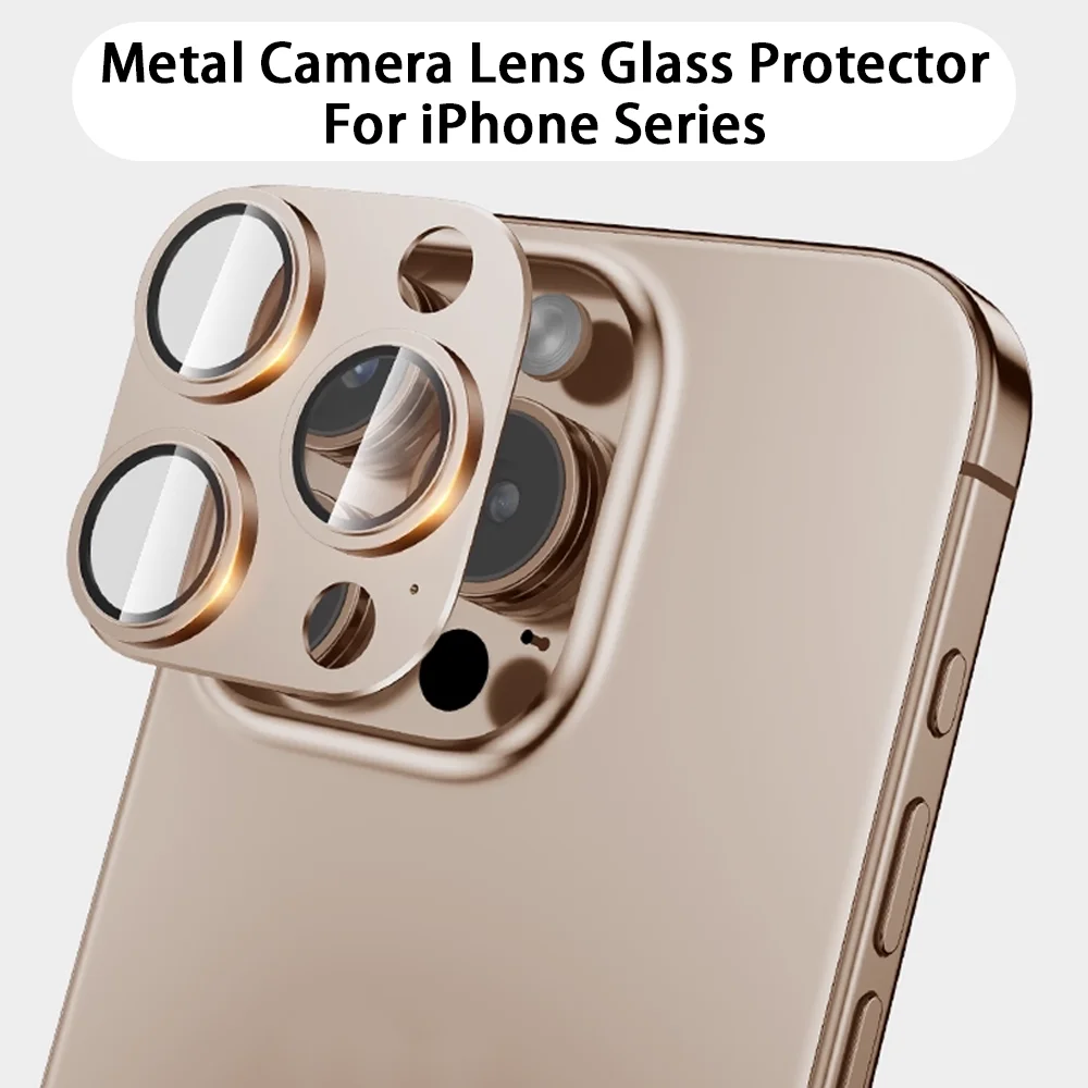 Armor Camera Lens Protector Film For iPhone 11 12 13 14 15 Pro Max 15Plus  Metal Case Ring Back Lens Tempered Glass Lens Film