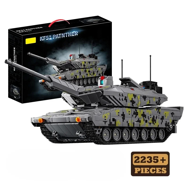 

Военный технический конструктор KF51 Panzer: Тяжелый танк времен Второй мировой войны, 4 фигурки, набор для сборки, модель из кирпичиков, подарок для взрослых и детей, 2235 деталей