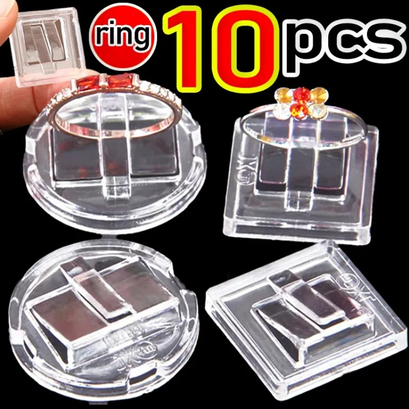 

Mini Rings Display Stand Small Items Transparent Showing Shelf Jewels Plastic Exhibit Rack Jewelry Display Storage Organizer