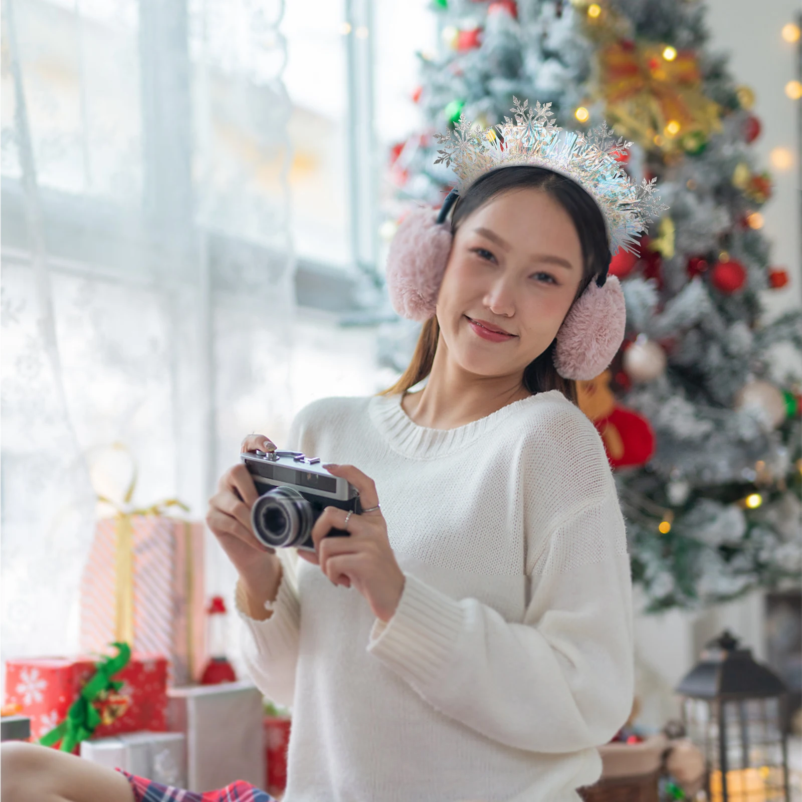 

2Pcs Snowflake Headband Christmas Holiday Party Favor Hair Ornament Snowflake Hair Accessories Xmas Costume Accessory Xmas