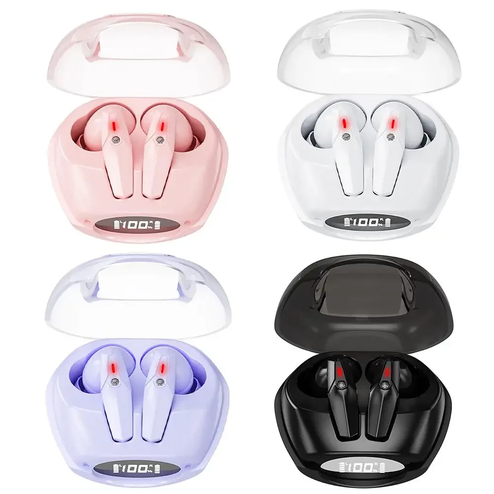 J09 Wireless Earbuds Gaming Ear Buds With Power Display Charging Case Noise Canceling Headphones For Sports Laptop Computer