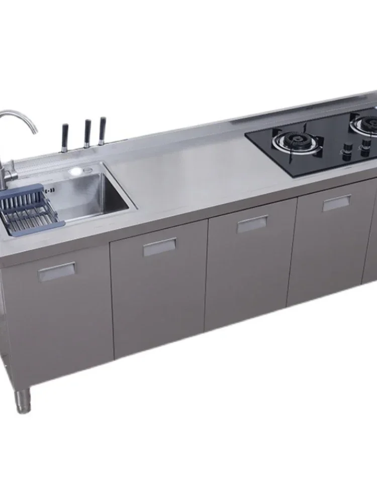 Y  Stainless Steel 304 Countertop Workbench Stove Storage Sink Integrated Cabinet Home Use and Commercial Use