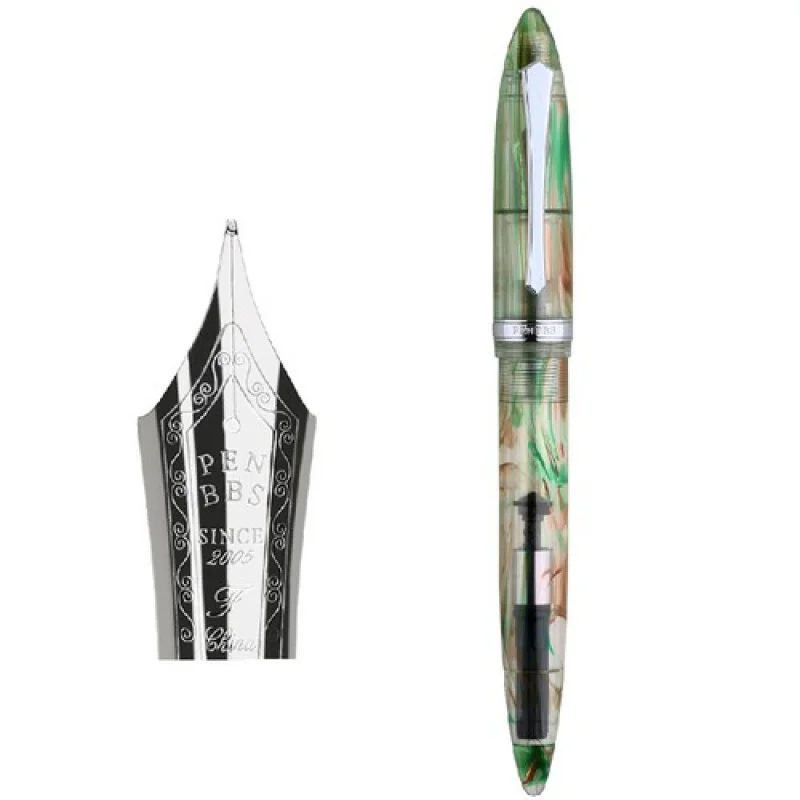 A+ PENBBS 480 Acrylic Fountain Pen Iridium Fine Nib Writing Gift Pen Set with Box