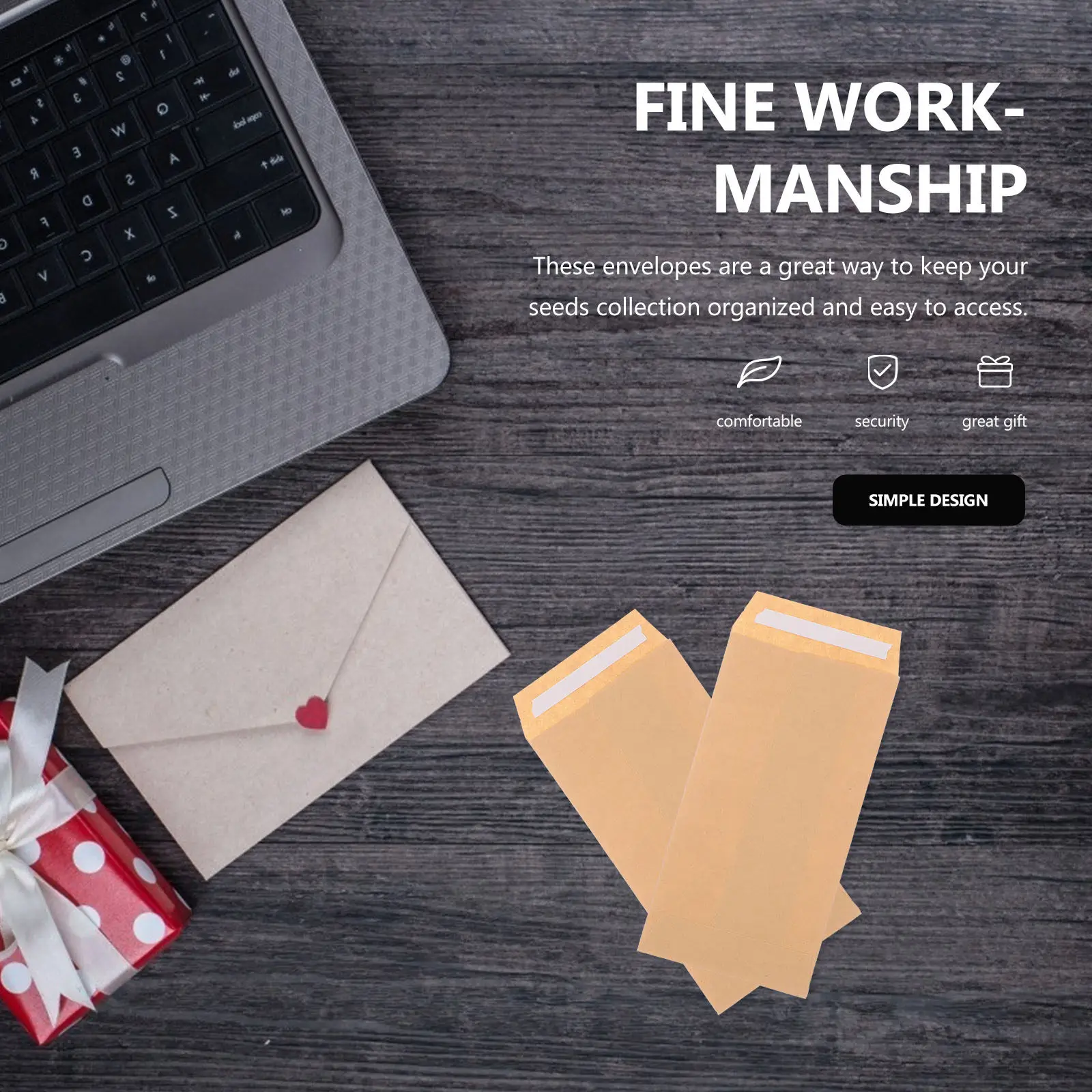 

100Pcs Mini Envelopes for Seeds Small Kraft Envelopes Coin Money Storage Trinkets Keys Stamps Blank Packets for Gardening