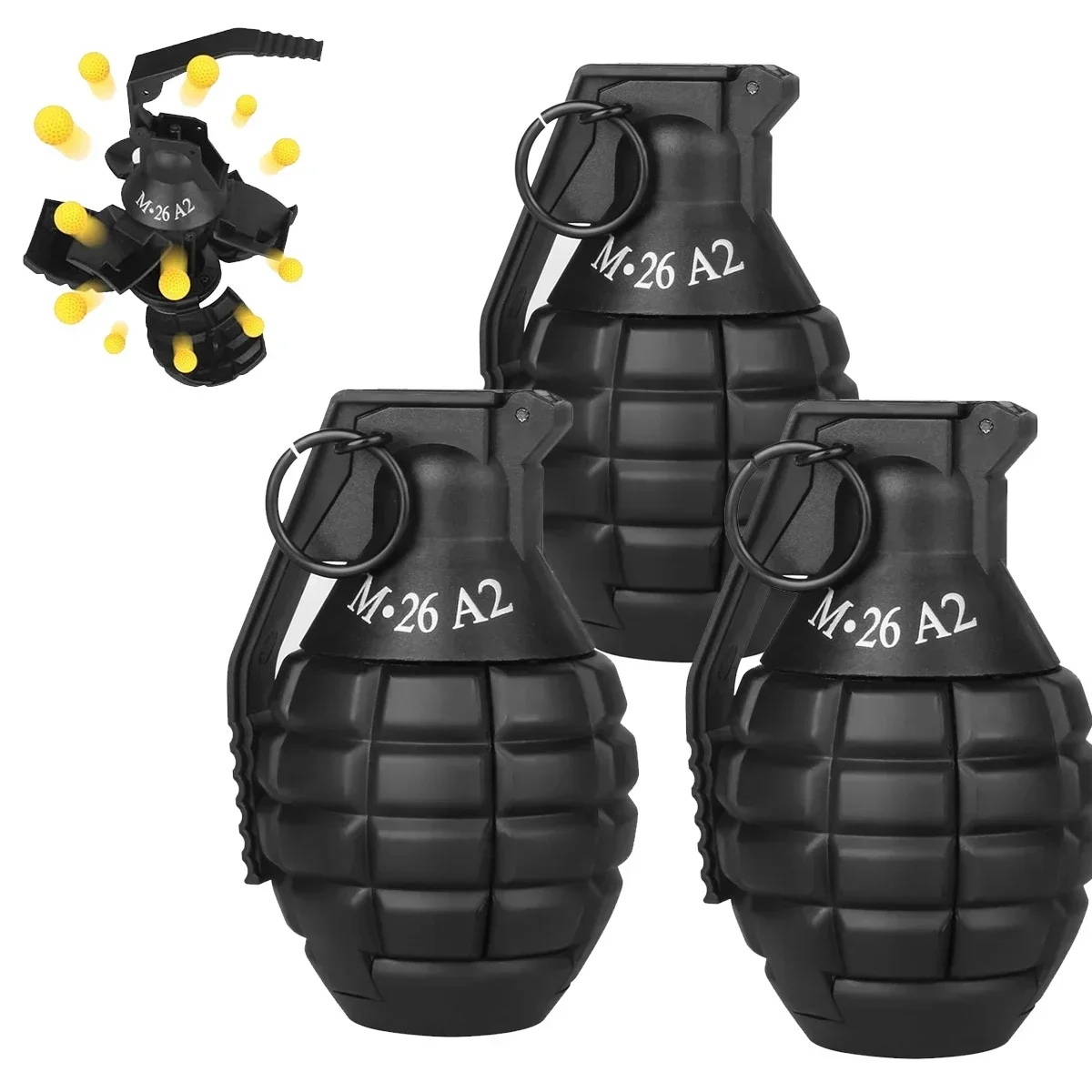 

Модель гранаты для страйкбола XcM26A2, 1/3 шт., нейлоновая, противоударная, многоразовая, для гелевых шариков, игрушка-снаряд