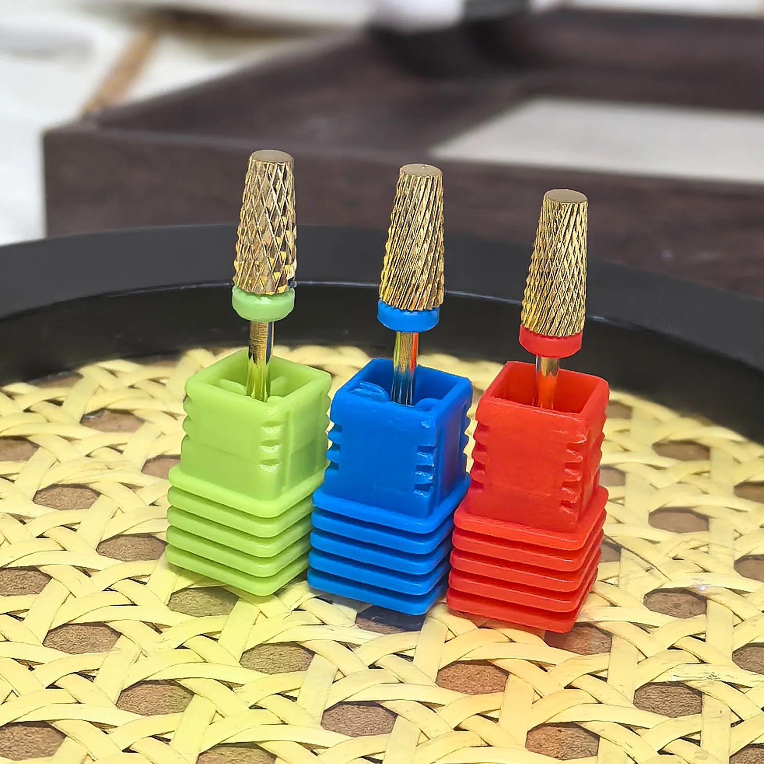 Foret à ongles en carbure de tungstène, 3 pièces, fraise de 3/32 pouces, mèches de manucure, accessoires de perçage, outil rotatif