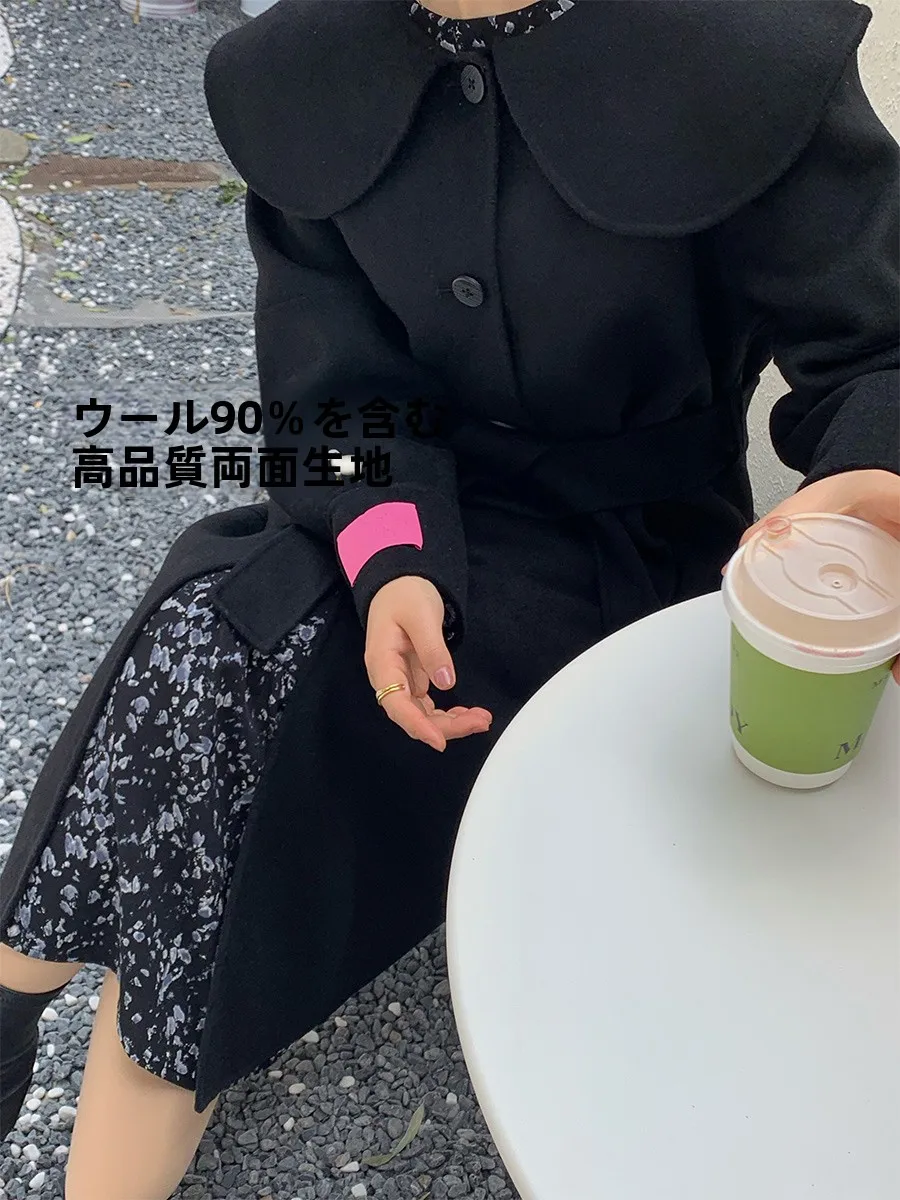 

Зимнее пальто больших размеров с двойным лицом, шерстяная верхняя одежда для полных женщин, винтажный длинный кардиган све, весенне-осенняя одежда