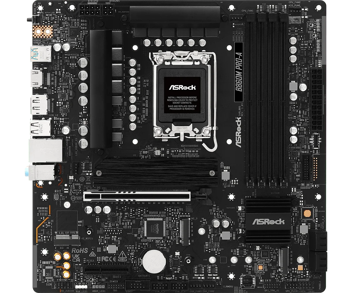 ASRock B860M PRO-A Motherboard Intel B860 LGA1851 4xDDR5 256GB Micro ATX support Ultra 9-285 5-235 5-230F 5-225 cpu