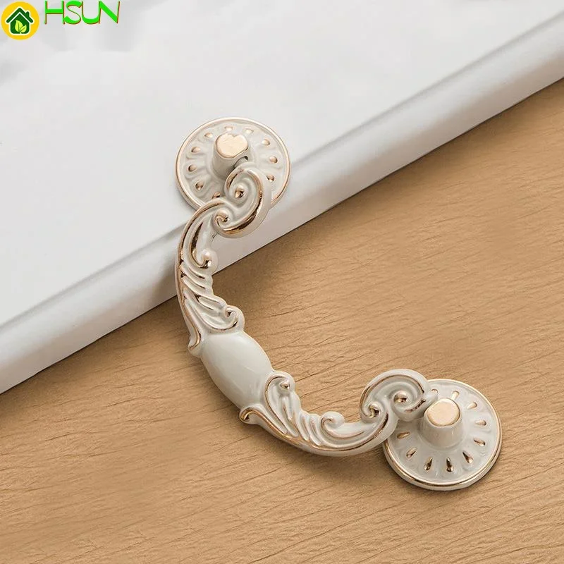 cupboard wardrobe handle pendant handle cupboard door European style handle white TV cabinet hardware