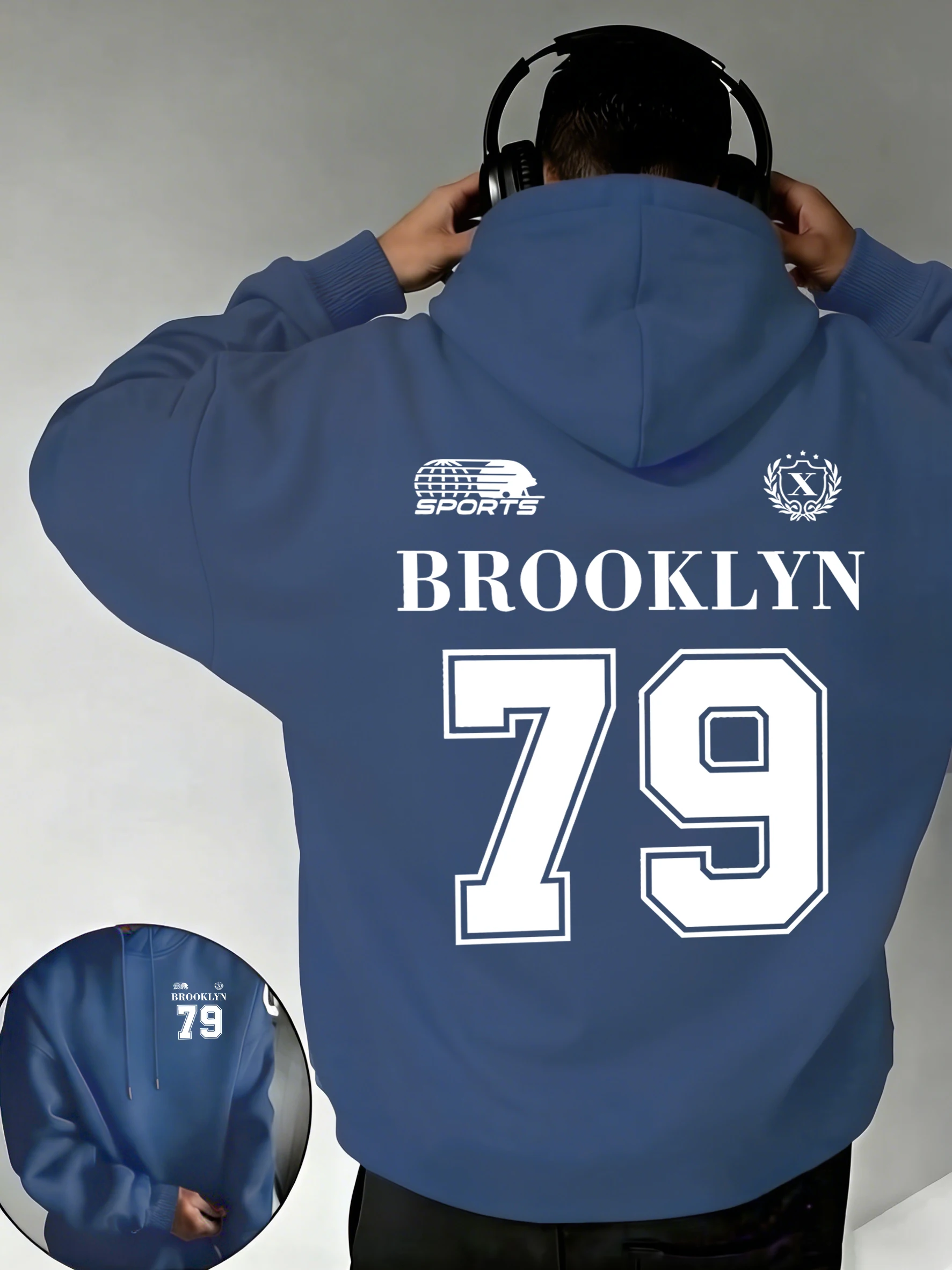 

Мужские толстовки с принтом Brooklyn Number 79, распродажа, свободные, мягкие, с длинными рукавами, модная ретро-одежда, осенние флисовые топы