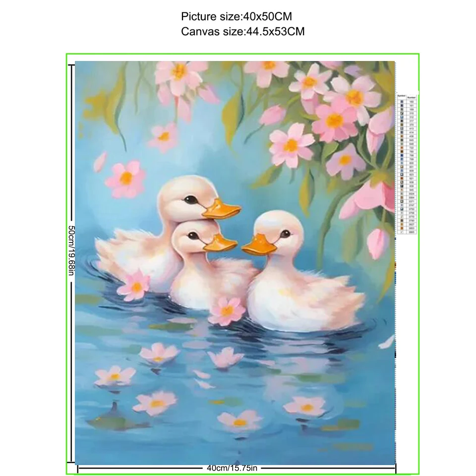 DIY Diamond Painting New 2024 River Cute Ducks Diamond Embroidery Spring Landscape Mosaic Cross Stitch Handmade Home Decor V685