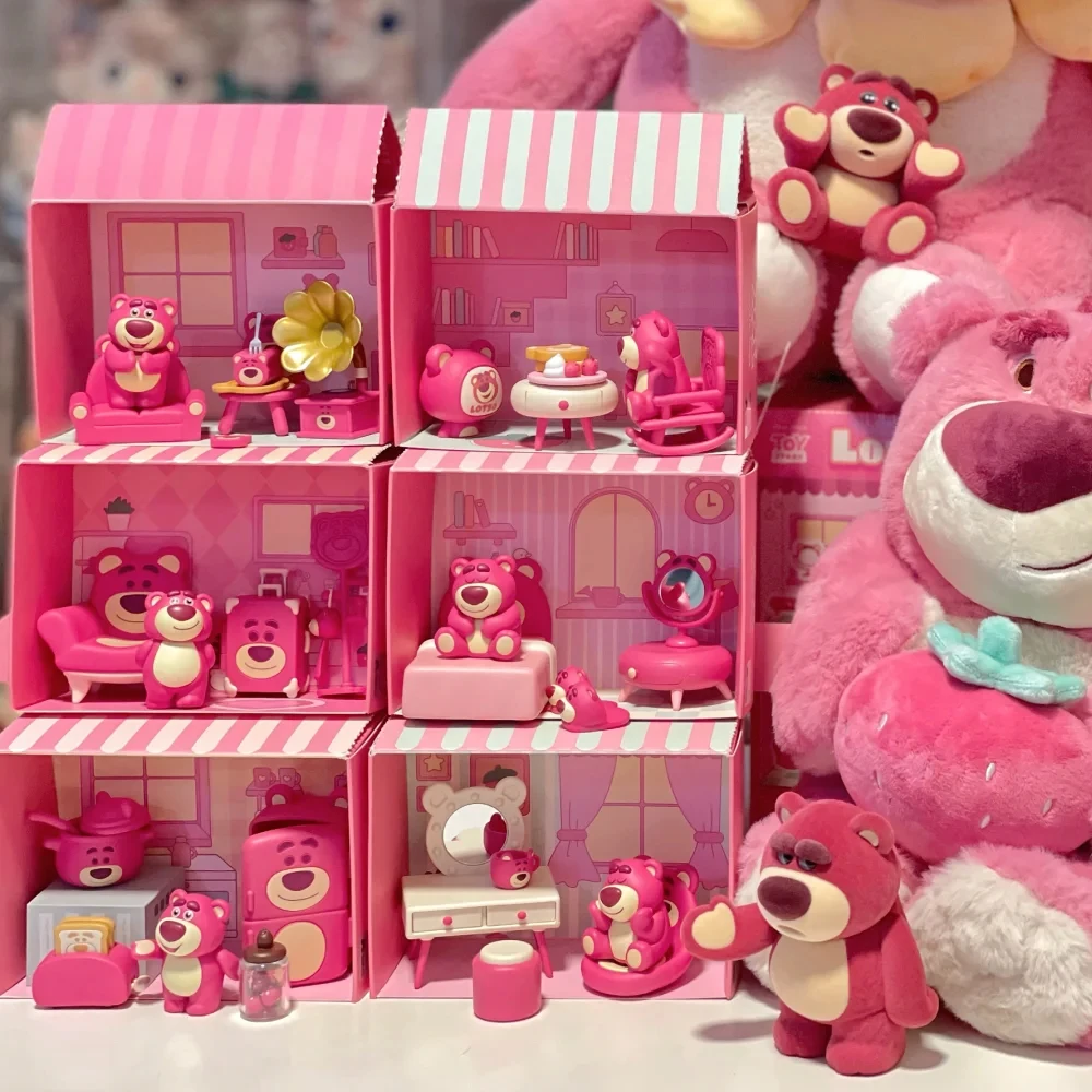 Lotsos Zimmer Serie Blind Box Kawaii Lotso Anime Figur Mystery Box niedlichen Erdbeer bär Modell mysteriöse Tasche Wohnkultur Kinderspiel zeug