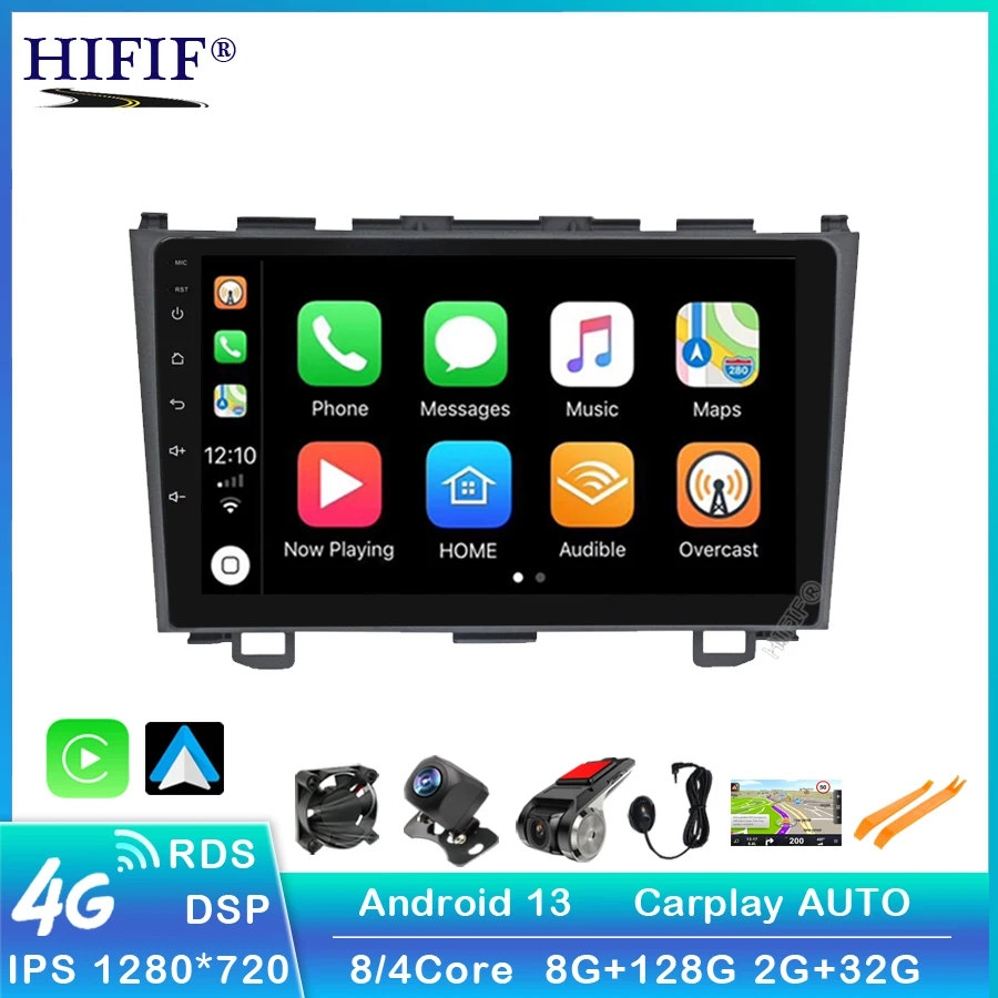 Android 14 For Honda CRV CR-V 3 RE 2006 2007 2008 2010 2012 Car Radio Multimedia Video Player Navigation GPS  No 2din