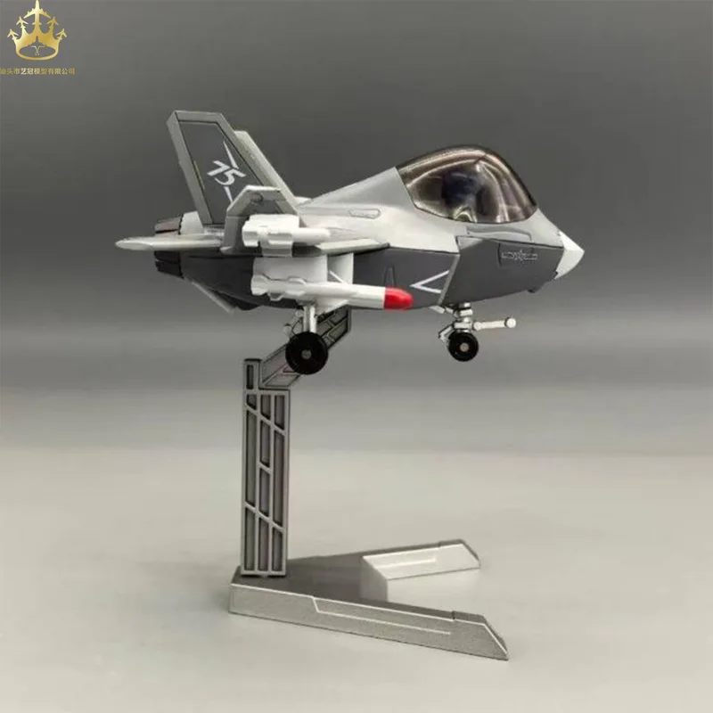 Modelo de avión plegable J-35 versión Q de dibujos animados, modelo coleccionable de aleación de aviación, adorno de regalo