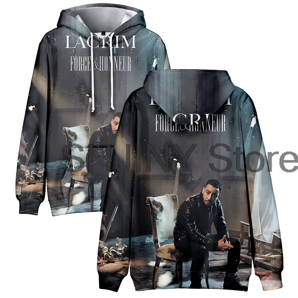 Lacrim Merch-Sudadera con capucha de manga larga para hombre y mujer, ropa de calle informal, Sudadera con capucha 3D, ropa de moda