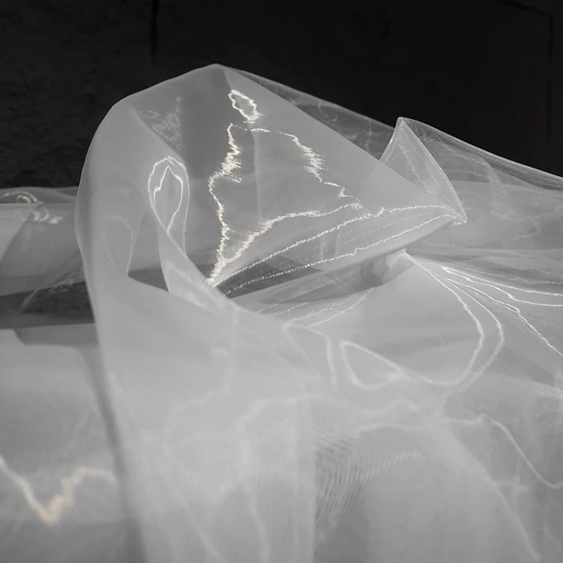 Water Light Tulle Fabric Handmade Sewing Soft Smooth Sheer Organza Dress Couture Decoration Crafts Materials Designer Textile