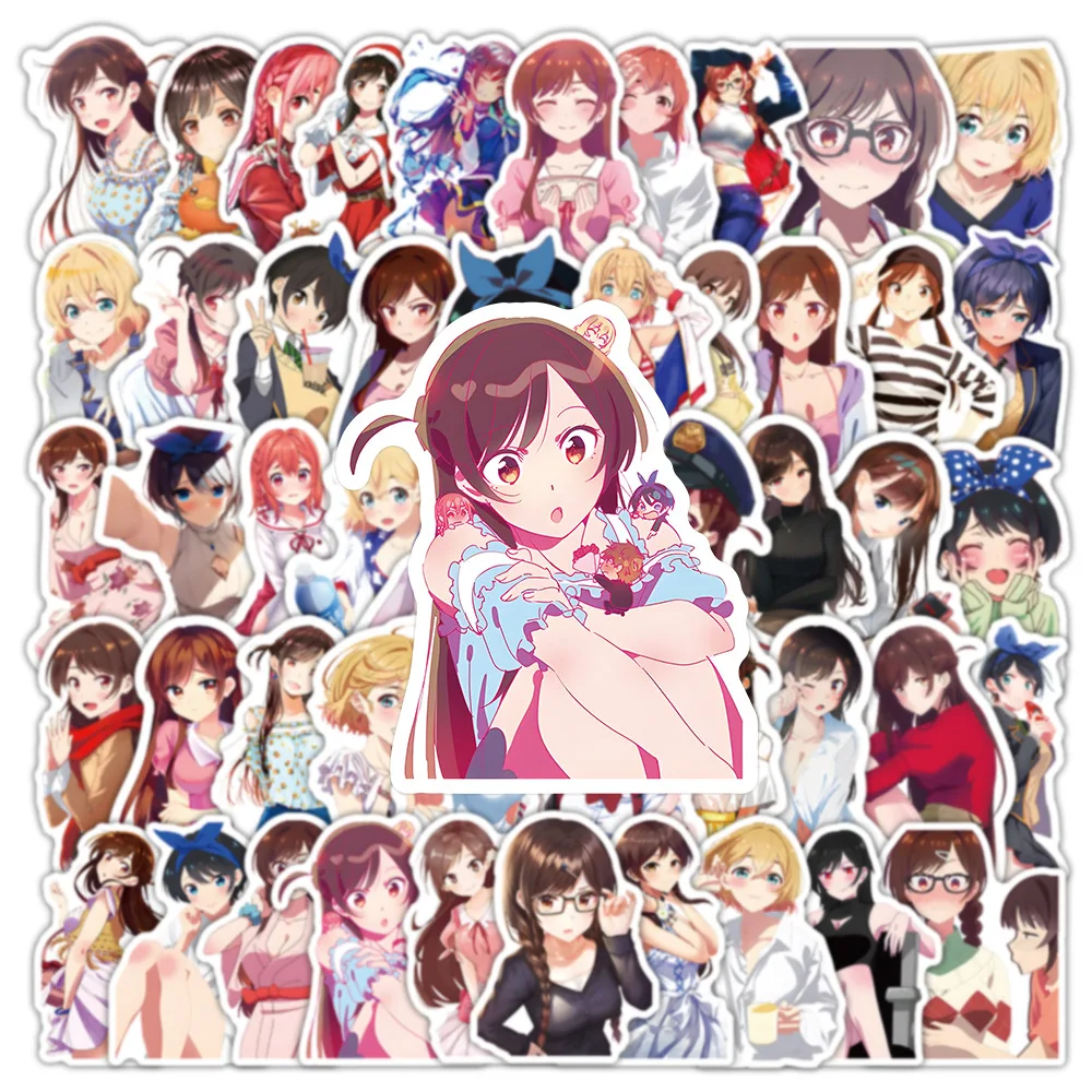 10/30/50PCS Comic Rent-A-Girlfriend Anime Sticker Personalized Creative Decoration Refrigerator Water Cup Phone Case Sticker