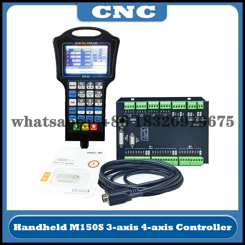 

CNC Handheld M150 3-axis 4-axis engraving machine controller CNC motion control system 500MHz 1G memory G code instead of mach3