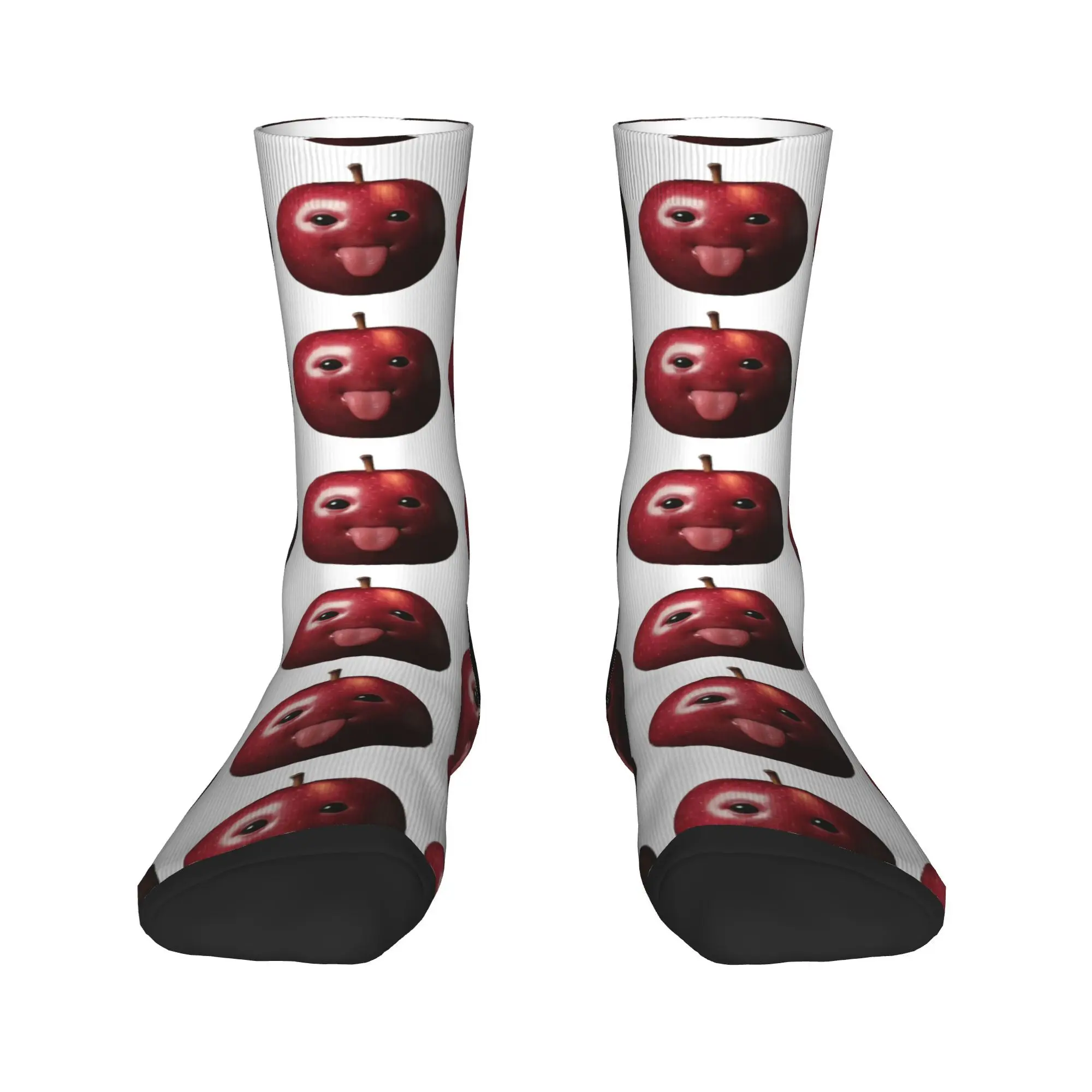 Women Men Socks Funny Silly AI Apple Gen Z Meme BrainRot Humor Tongue Out  Stockings Anti Skid Graphic Running Sports Socks