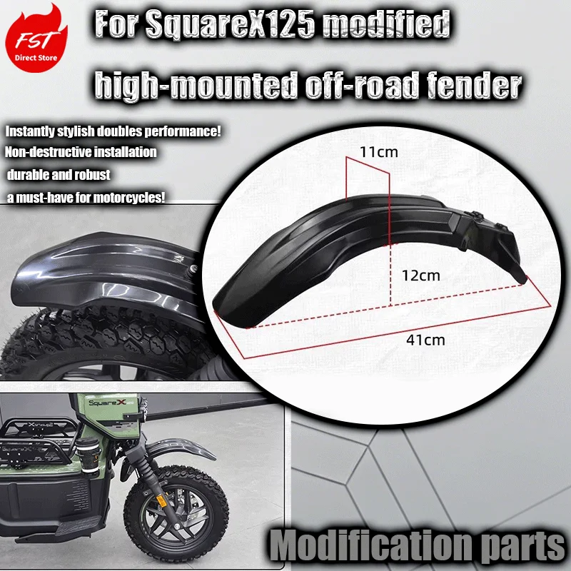 For SquareX125 Modified High-Mount Off-Road Fenders, Front Lip, Beak Front Mudguards Parts