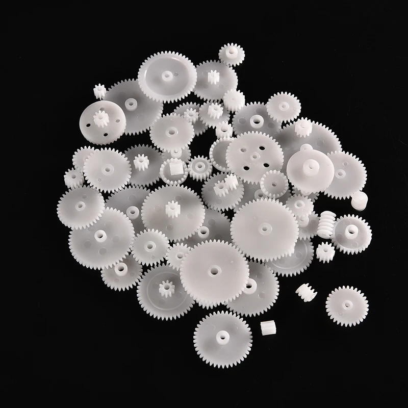 58pcs Plastic Gears M0.5 For Motor Robotics Model Shaft Part DIY Helicopter Car