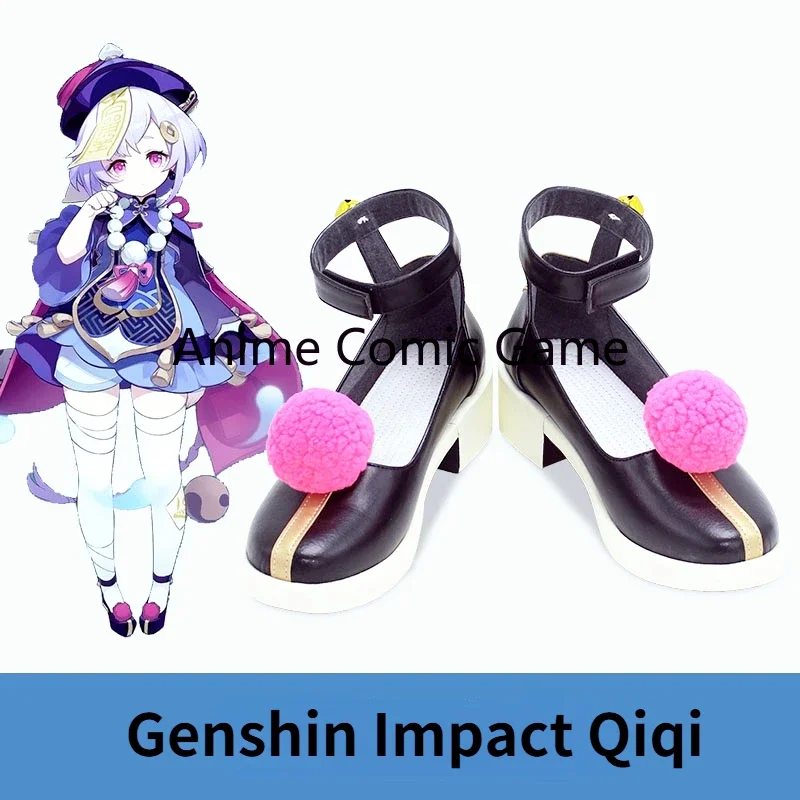 Anime Genshin Impact Qiqi Cosplay Shoes Qiqi Cosplay SBoots accessori di carnevale di Halloween per donne ragazze