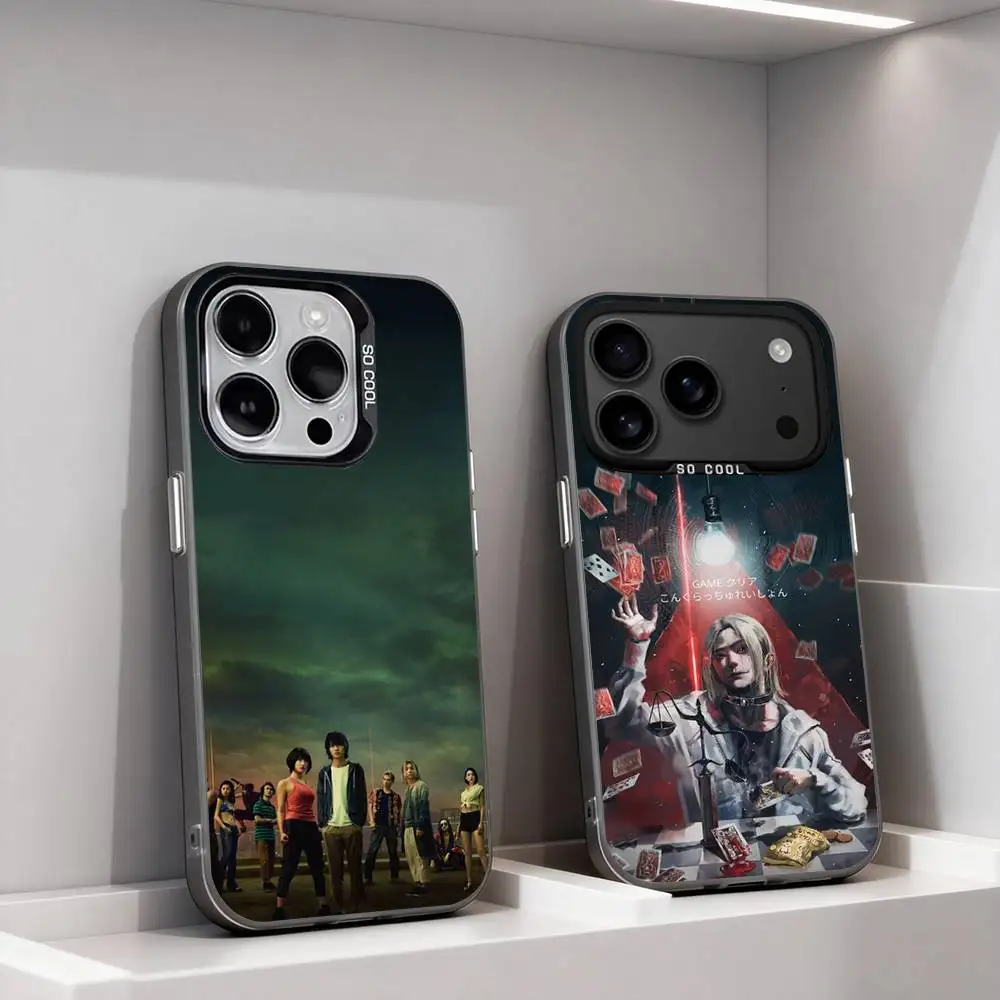 

A-Alice in B-Borderland Cool Phone Case For iPhone 17,16,15,14,13,12,11,Pro,XS,Max,Plus,Mini,SE4,E Black Matte Shockproof Cover