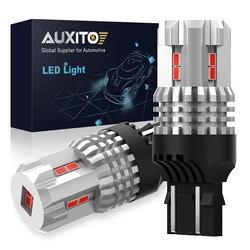 AUXITO-luces LED de posición de freno trasero para coche, lámpara de señal, T20, rojo, W21, 5W, 7443, W21W, 7440, SMD, 2 uds.