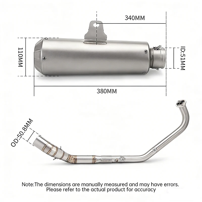 51MM Interface Scooter For Yamaha Ex5 Dream Front Section Exhaust Link Pipe Motorcycle Refitting Accessories
