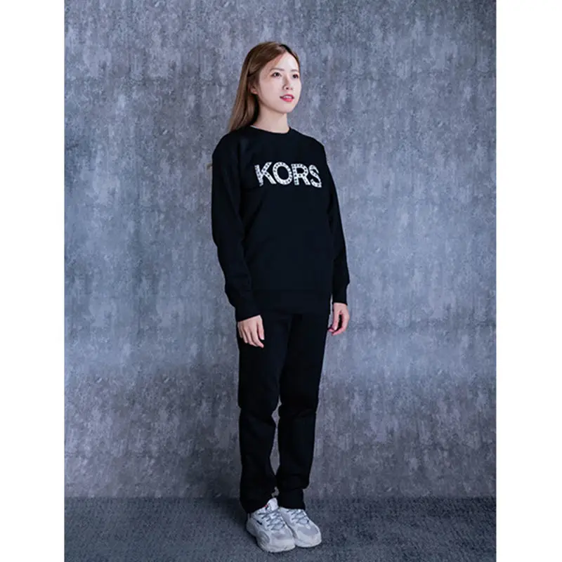 KORS European and American Women\'s Hoodie High Quality Hip Hop Loose Unisex Plus Size Fashion Brand Pullover Hoodie