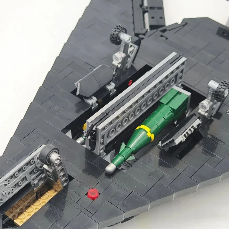 1375PCS Technische F-117A Nighthawk Stealth Fighter Jet Bausteine Militär Flighter Ziegel Spielzeug Kinder Geburtstag Geschenk