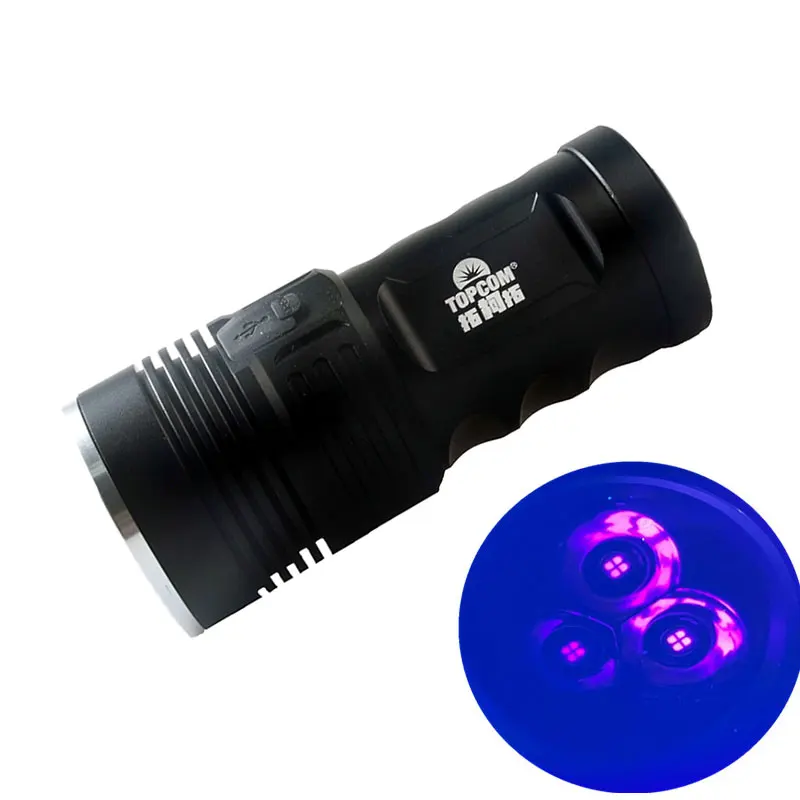 TWMT 60W 365nm UV Black Light Torch With Black Filter USB C Rechargeable Money Pet Urine Detector UV LED Flashlight