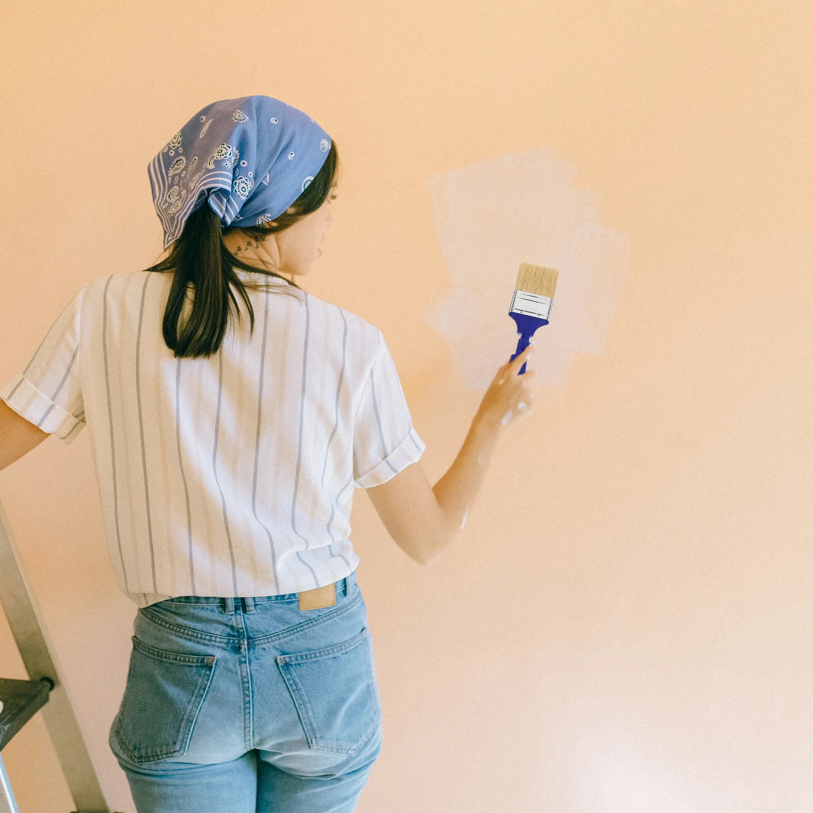 

2,5-дюймовая регулируемая кисть для рисования с тонкими деталями и плоским кончиком, масляная акриловая кисть для пятен, бытовой инструмент для рисования, настенная мебель, искусство