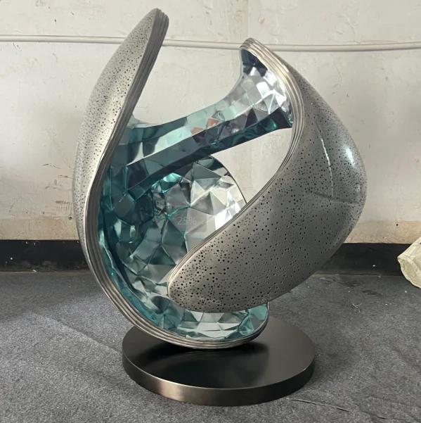 *&z Factory Custom Unique Shape Decorations Polished Electroplated Stainless Steel Forged Sculpture Modern Folk Art Souvenir~.